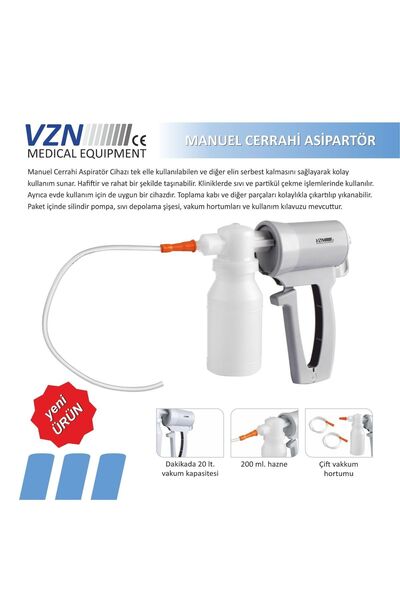 VZN Manuel Cerrahi Aspiratör Cihazı Aspirasyon Makinesi