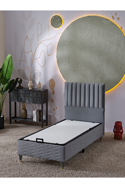 beehanem Ezgi 90x190 Tek Kişilik (Baza+Başlık) 2 Li Set (Gri)