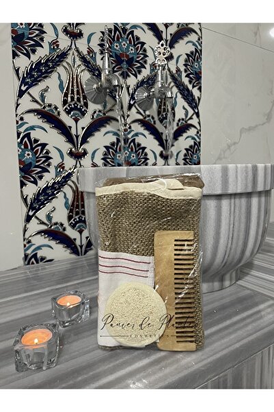 CNGZSHOP مجموعة من الألياف الطبيعية للحمام مع مشط وصابون الصبار
