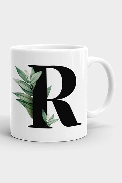 Fotografyabaskı Porcelain White Mug with Letter R