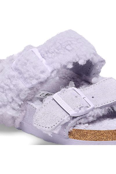 Birkenstock Arizona Split VL Teddy Laf - Papuci de damă din piele de căprioară