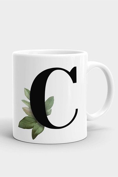 Fotografyabaskı Porcelain White Mug with Letter C