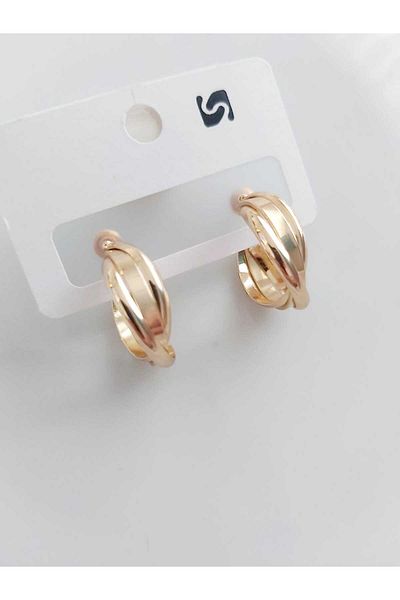 DEVİ fashion Spiral Gold Hoop Earrings 2 cm