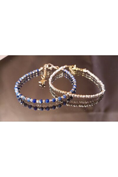 kuartz سوار دوريكا ذهبي معتمد من اللازورد. 2 ملم