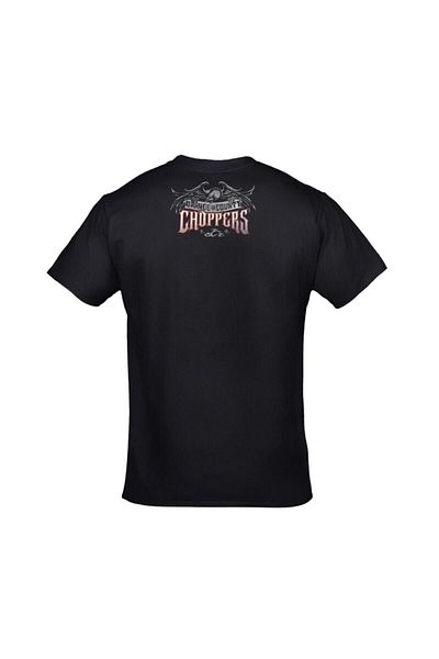 Orijin Tekstil Unisex Black Orange County Choppers Motorcycle Front Back Printed Tshirt