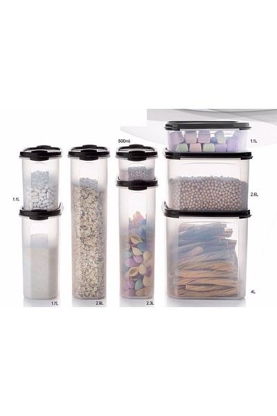 Tupperware Large Mega Dowry Oval Storage Set Black Cover Esc