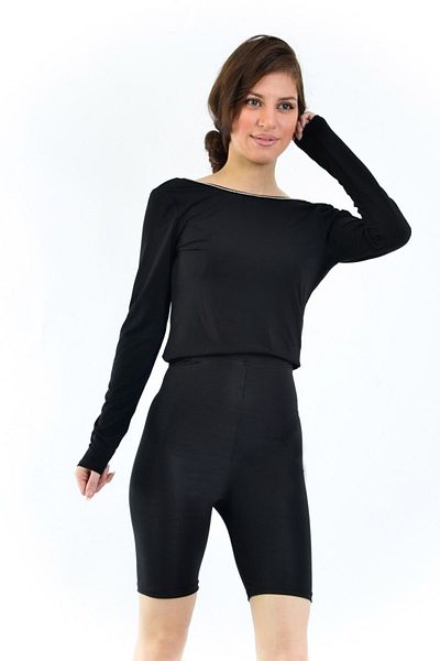 lotus white High Waist Gathering Shiny Bıker Γυναικείο καλσόν - Μοντέλο σορτς