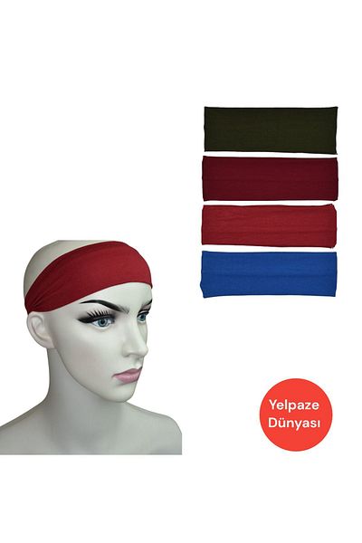 YELPAZE DÜNYASI 100% ПАМУК СПОРТНИ ЛЕНТИ ЗА ЕЖЕДНЕВНА КОСА КОМПЛЕКТ ОТ 4