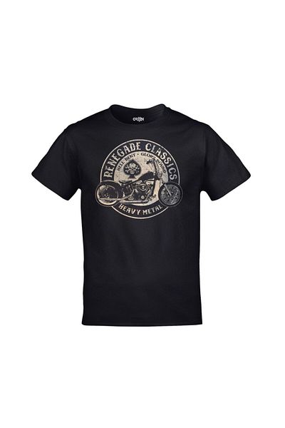 Orijin Tekstil Μπλουζάκι Unisex Μαύρο Renegade Classics Heavy Metal Μοτοσικλέτα με στάμπα