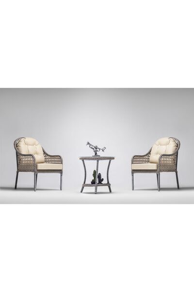 SMILE LAND FURNITURE Zen Çay Seti Bahçe Ve Balkon Mobilyası Takımı (1 1 SEHPA)