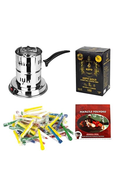 MYTH HEDİYELİK Yeni M27 Kefo Elektrikli Köz Yakma Makinesi Kefo Gold 1 Kg Küp...