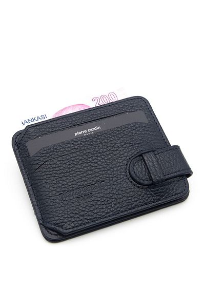 Pierre Cardin Navy Blue Unisex Floater Leather Card Holder - 0510a38