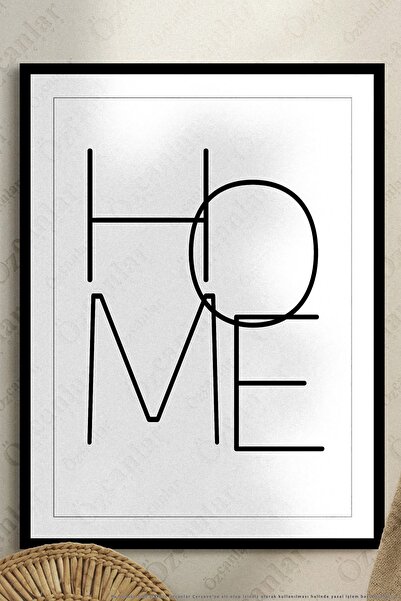 ÖZCANLAR ÇERÇEVE Home Temalı Çerçevesiz Çerçeve Görünümlü 1 Parça Mdf Duvar Tablo Tekli Mdf Tablo Set
