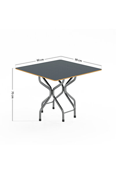 eportatif Katlanır Yemek Masası Kırma Masa Füme Kare 1078