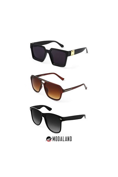 ModaLand Unisex Women's Sunglasses - 3-Piece Deal Set, Yenis Set1