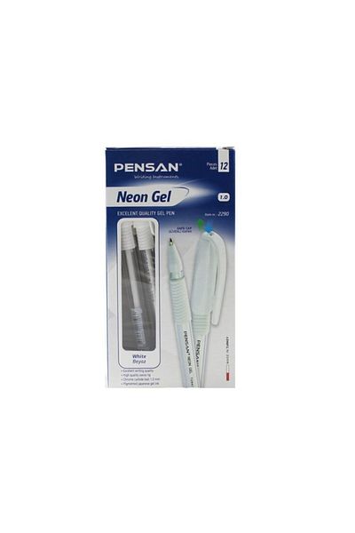 Pensan 2229 Neon (highlighter) Gel Ballpoint Pen 1,0 Mm White (Pack of 12) Pe02229jkbe