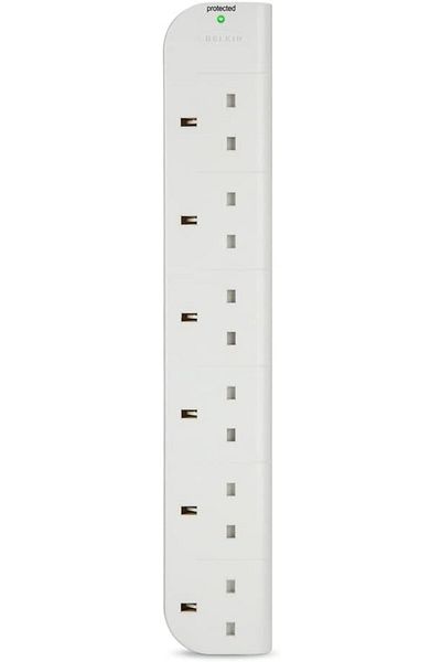 Belkin E-Series 6 Socket, 1-Metre SurgeStrip, Surge Protector, Power Extension Cord