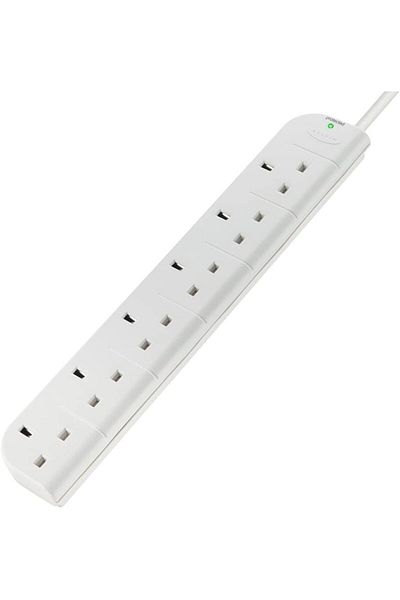Belkin E-Series 6 Socket, 1-Metre SurgeStrip, Surge Protector, Power Extension Cord