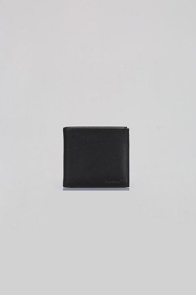 DERKON Flat Genuine Leather Men's Wallet with Zipper Detail
