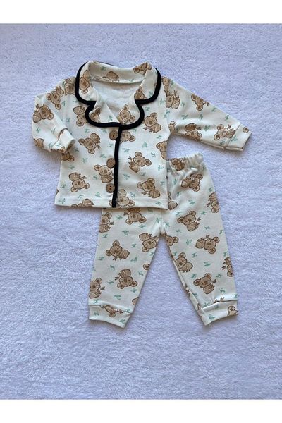 MBK GARDEN Teddy Bear Patterned Cute Baby Pajama Set - 100% Cotton