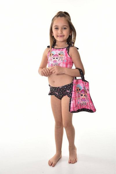 LOL character patterned bag detailed bikini