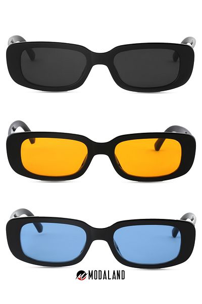 ModaLand New Season Black Rectangular Sunglasses - 3-Piece Deal Set