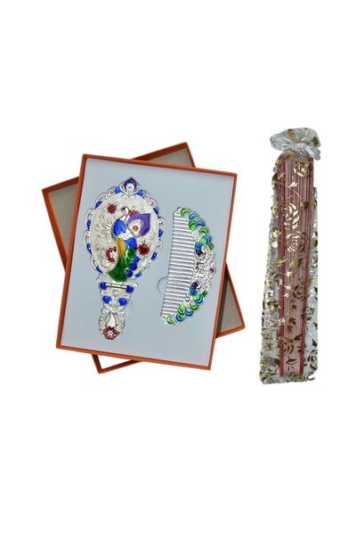 YELPAZE DÜNYASI Anneler Gününe Özel Nostaljik Hediyelik Ayna Tarak Yelpaze Seti