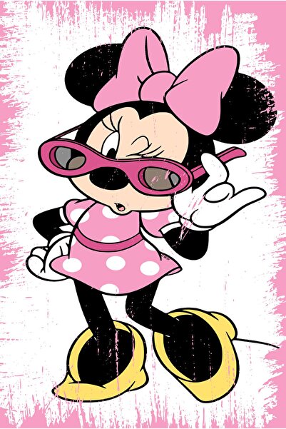 hediyeniburadabul Poster din lemn cu design Mickey Mouse