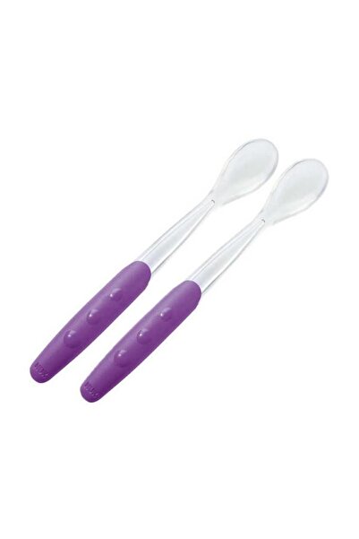 Nuk Silikon Uçlu Kaşık - 2'li Set Na 255065 Mor
