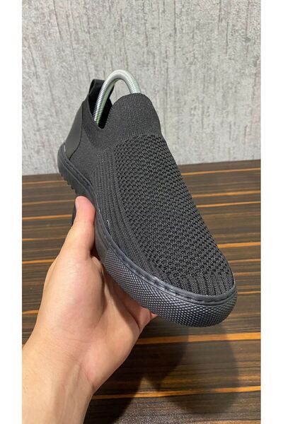 DECİSİVE STORE Orthopedic Knitwear Sneaker - Comfortable, Laceless, Black, White, Cream Non-Slip Sole