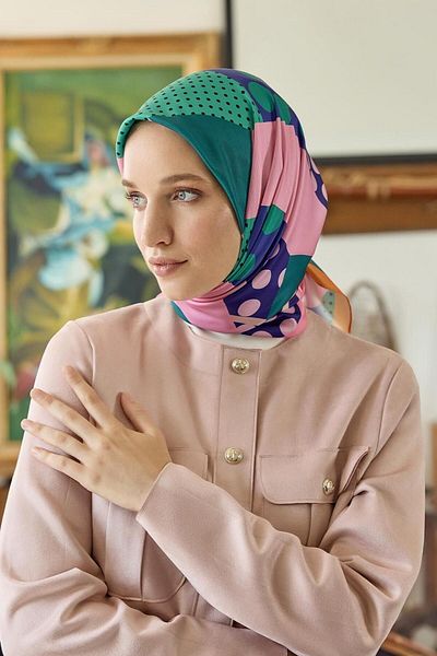 Qef Patterned Twill Silk Scarf Wish