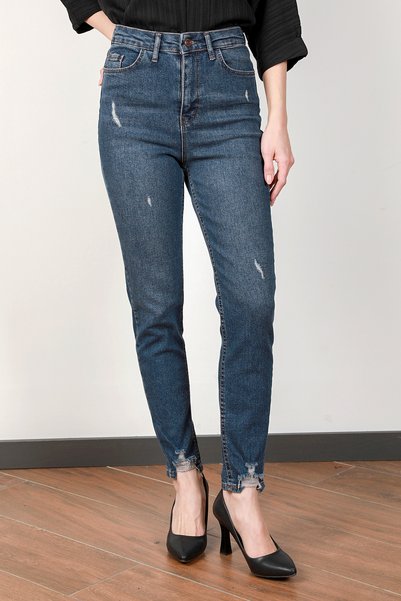 John Borners Γυναικείο Skinny Jean με ψηλόμεσο Lyc Laser Cut