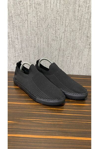 DECİSİVE STORE Orthopedic Knitwear Sneaker - Comfortable, Laceless, Black, White, Cream Non-Slip Sole