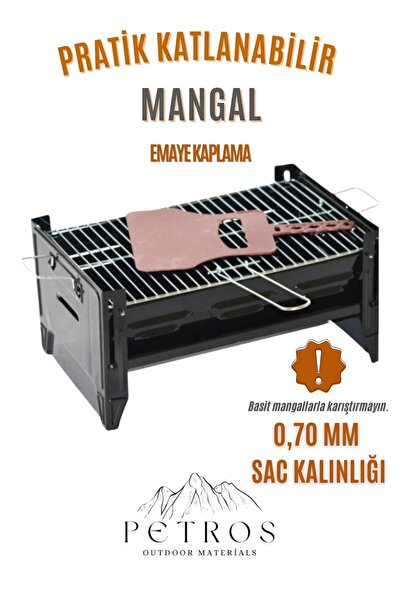 PETROS Katlanabilir Emaye Mangal Taşınabilir Portatif Pratik
