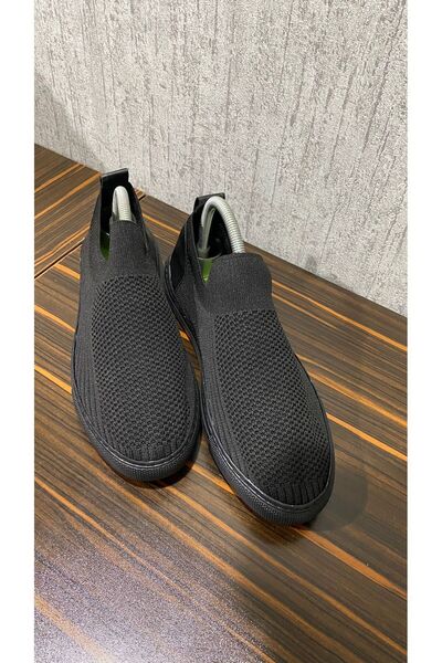 DECİSİVE STORE Orthopedic Knitwear Sneaker - Comfortable, Laceless, Black, White, Cream Non-Slip Sole