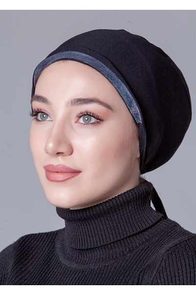 nanak 3 Pieces Black Lycra Non-Slip Bonnet