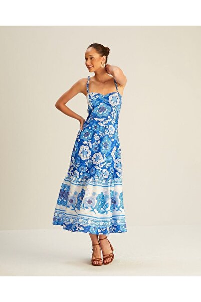 Oyer Moda Синя сукня на бретельках для жінок