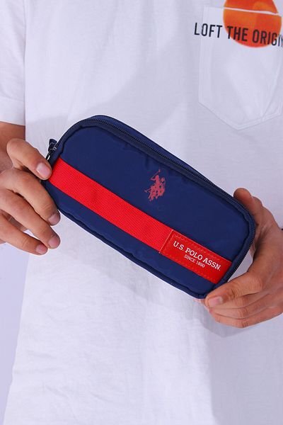 U.S. Polo Assn. BAZA. Polo Assn. 22013-22014-21004 ALBASTRU ÎNCHIS Suport creion școlar - Geantă pentru creion cu două compartimente