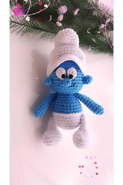 Candy Design The Smurfs Are Hand Knitted Keychain and Bag Ornament
