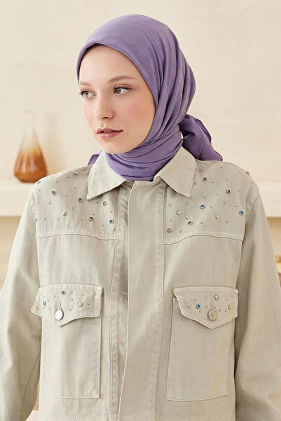 Qef Daisy Pattern Modal Jacquard Scarf Lilac