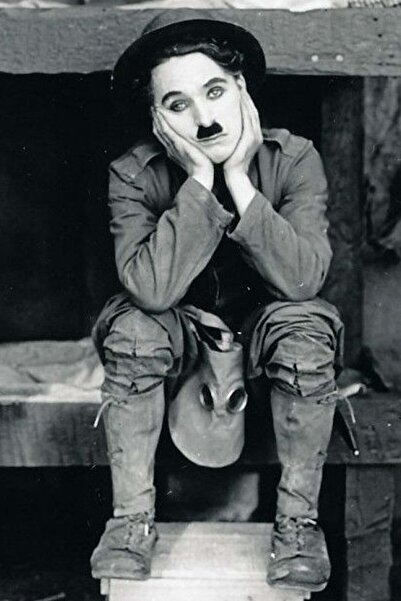 hediyeniburadabul Poster din lemn cu design Charlie Chaplin