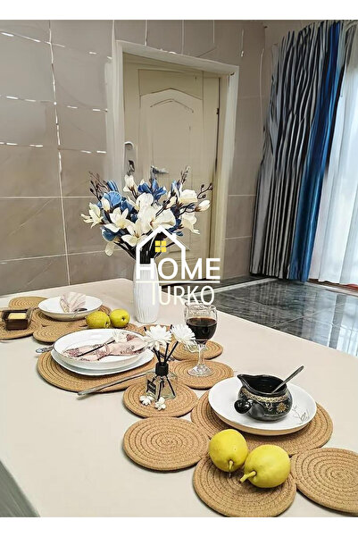 HomeTurko Masa Örtüsü Runner Jüt Hasır Runner Ev Dekorasyonu Masa Unite Sehpa...