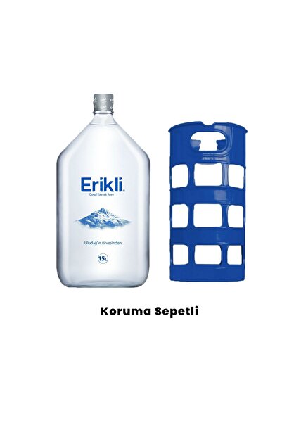 Erikli Cam Damacana 15 Lt. Koruma Sepetli