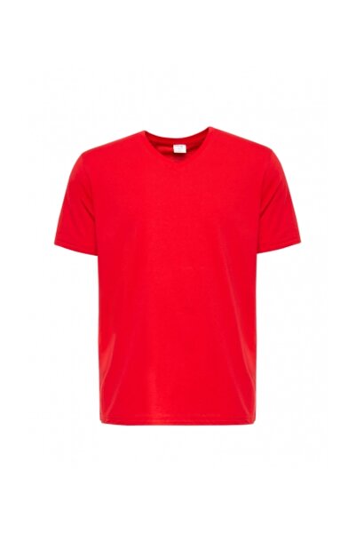 RELAXIA Men's V-Neck Combed Cotton T-Shirt