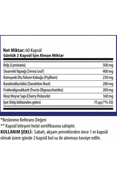 Tums Bikinix Sinameki Yaprağı, Kiraz Meyve Sapları - 60 Kapsül