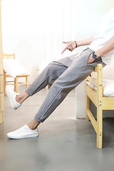 BayBayan Gray Flexible Lycra Men's Medrese School Pants - Relaxed Fit
