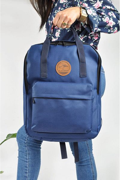 AGOÇANTA Navy Blue Unisex Backpack and School Bag with Laptop Compartment