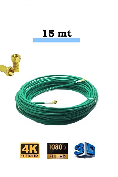 ANKTEK 15 Metre Rg6/u4 Gold Uçlu Anten Uydu Kablosu Full Hd 3d4k Uyumlu "hazı...