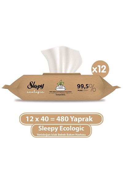 Sleepy Ecologic Newborn Wet Baby Care Towel 12X40 (480 Sheets)