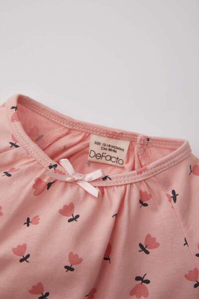 DeFacto Baby Girl Floral Combed Cotton Long Sleeve Pajama Set